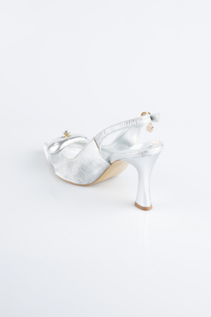 Stiletto Coupe Au Laser Argent MJL5164