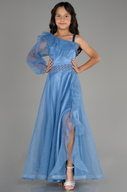 Robe de Soirée Enfants Longue Indigo ABU2453