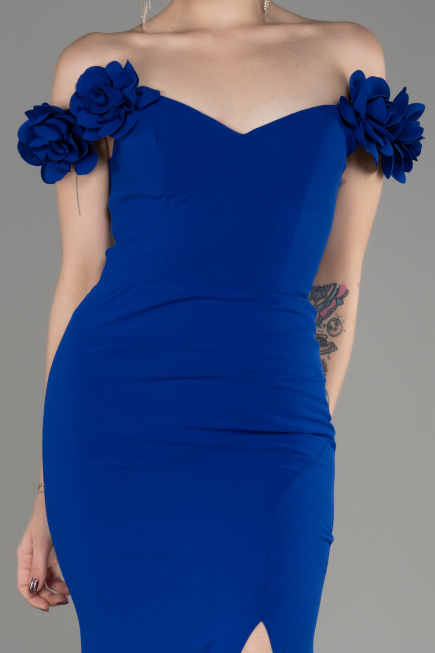 Robe Queue De Poisson Longue Bleu Saxe ABU3891