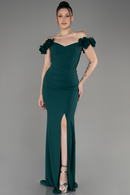 Robe Queue De Poisson Longue Émeraude ABU3891