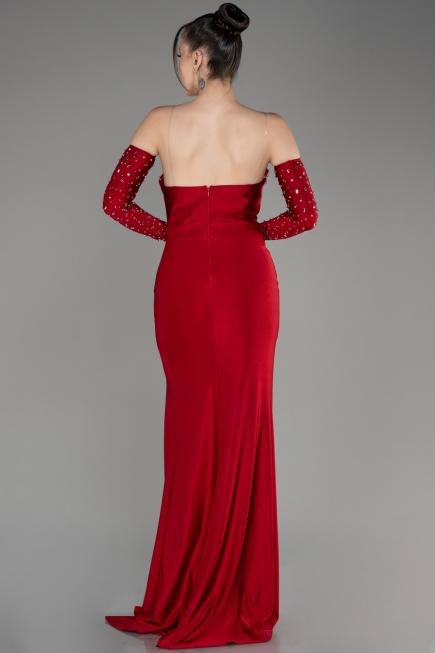 Robe De Soirée Longue Rouge ABU3824