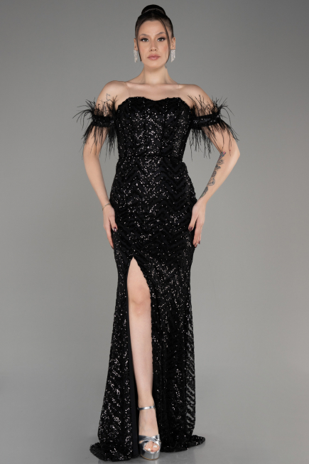 Robe Queue de Poisson Longue Noir ABU3953