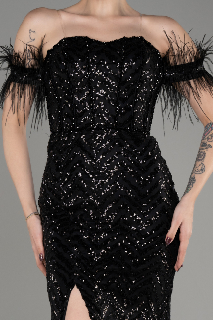 Robe Queue de Poisson Longue Noir ABU3953
