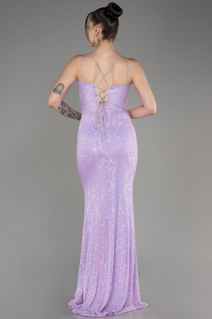 Robe Queue de Poisson Longue Lilas ABU3768