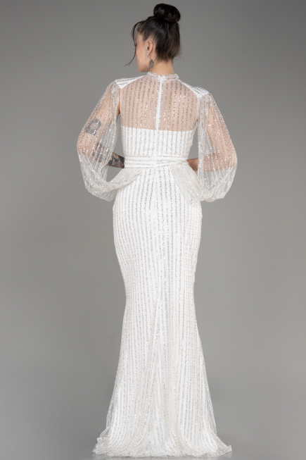 Robe de Soirée Longue Blanc ABU3981