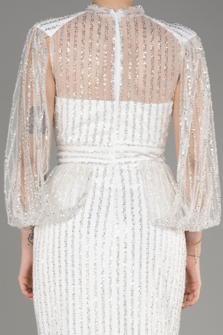 Robe de Soirée Longue Blanc ABU3981
