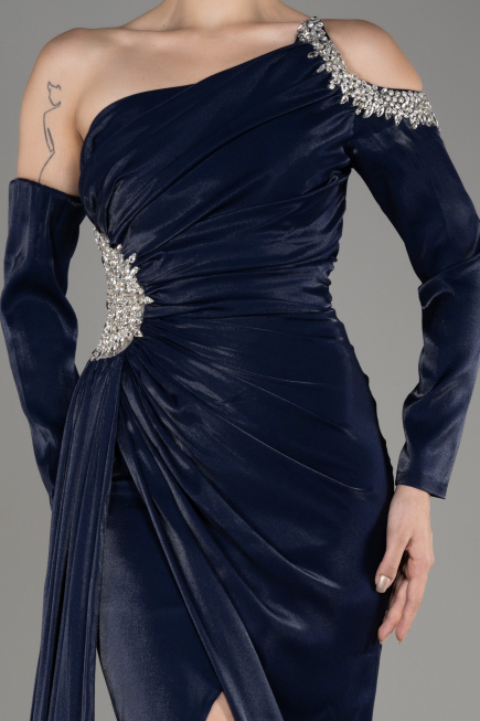 Robe de Soirée Longue Bleu Marine ABU3976