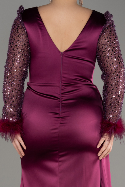 Robe Grande Taille Longue Couleur Cerise ABU3237