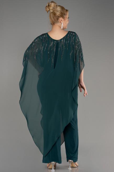 Robe De Soirée Grande Taille Mousseline Émeraude ABT111