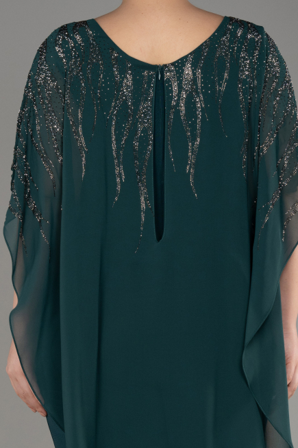Robe De Soirée Grande Taille Mousseline Émeraude ABT111