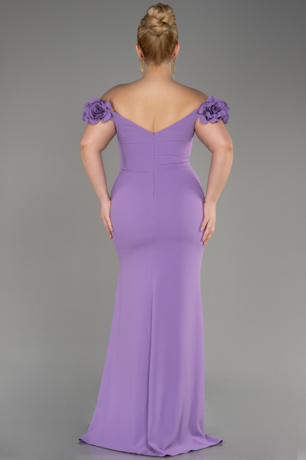 Robe De Graduation Grande Taille Longue Lilas ABU3946