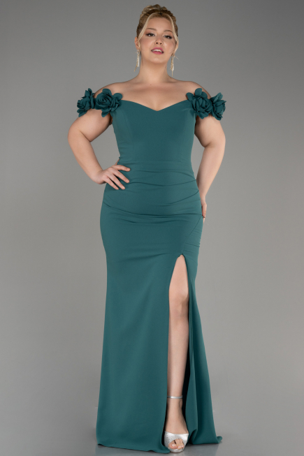 Robe De Graduation Grande Taille Longue Émeraude ABU3946