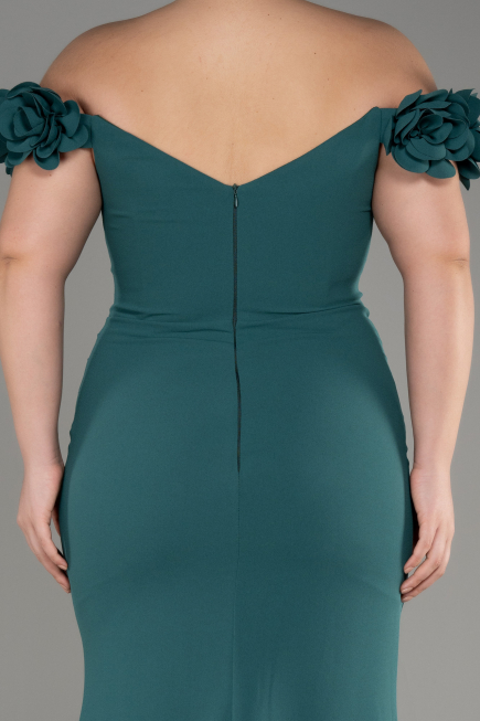 Robe De Graduation Grande Taille Longue Émeraude ABU3946