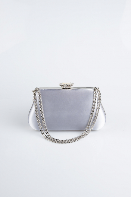Sac de Soirée Luxe Satin Argent SH834