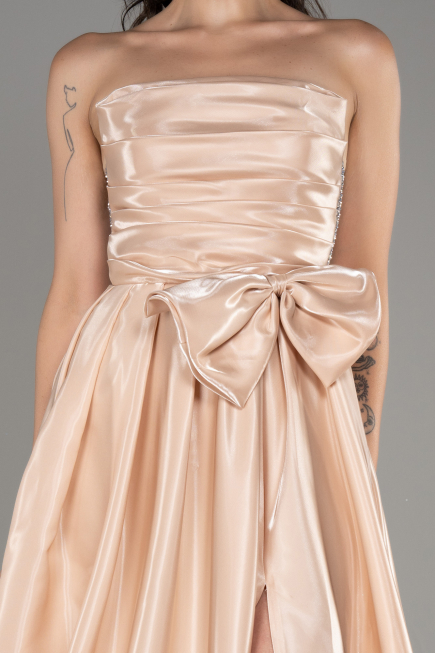 Robe de Soirée Longue Beige ABU4015