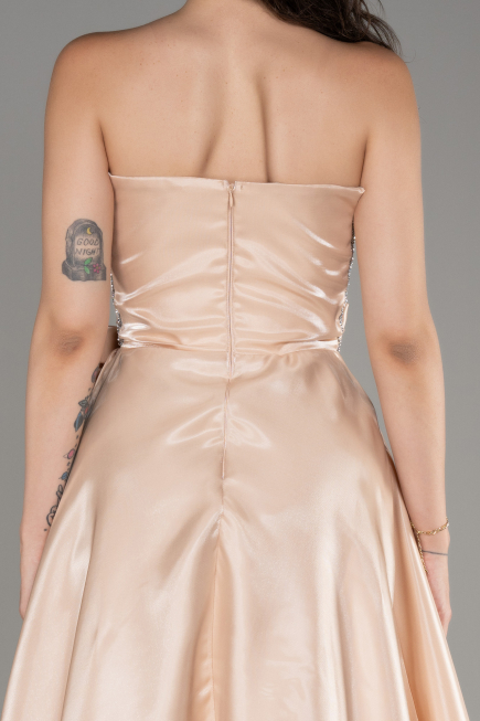Robe de Soirée Longue Beige ABU4015