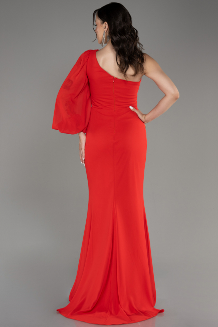 Robe De Soirée Mousseline Longue Corail ABU3677