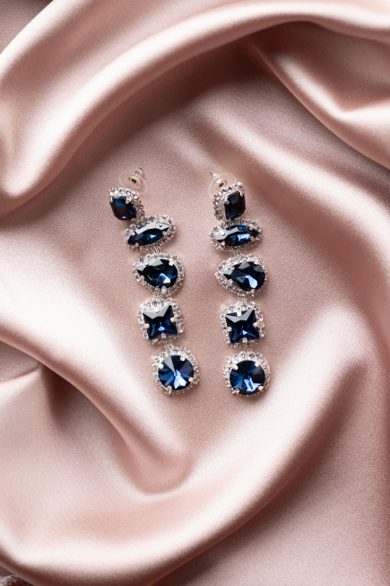 Boucle d'Oreille Bleu Marine UK622