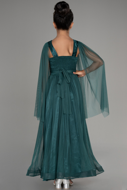 Robe De Soirée Enfants Longue Émeraude ABU3155