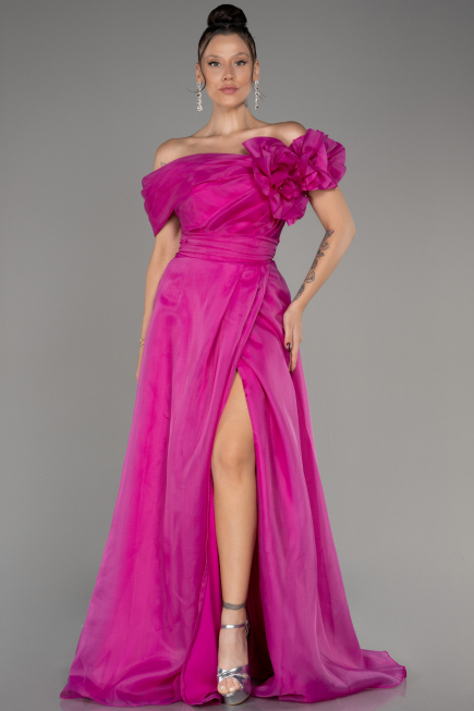 Robe de Soirée Longue Fushia ABU4044