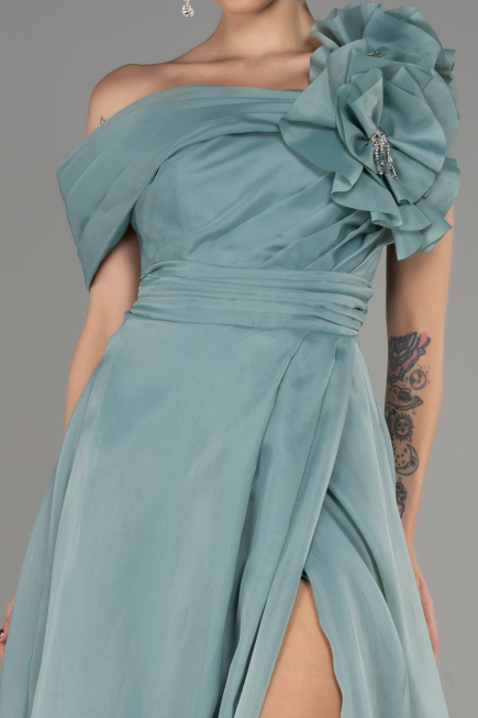 Robe de Soirée Longue Menthe ABU4044