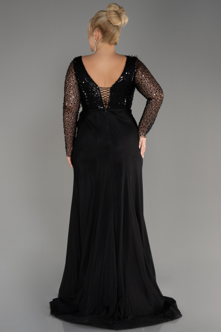 Robe de Soirée Grande Taille Longue Noir ABU3284