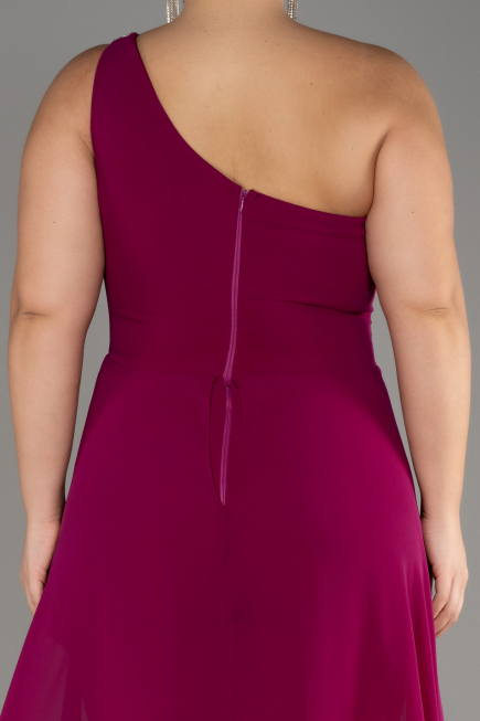 Robe De Invitation Grande Taille Mousseline Prune ABT119