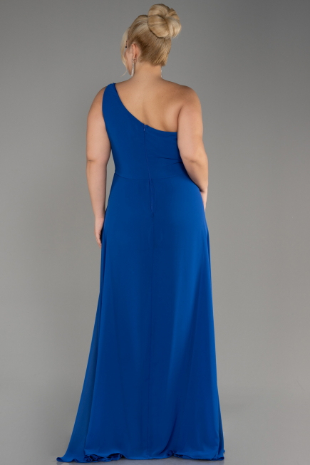 Robe De Invitation Grande Taille Mousseline Bleu Saxe ABT119