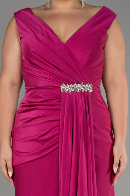 Robe Grande Taille Longue Fushia ABU3737