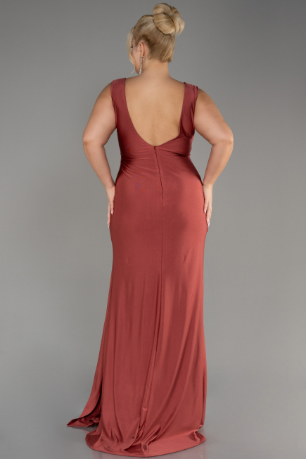 Robe Grande Taille Longue Marron clair ABU3737
