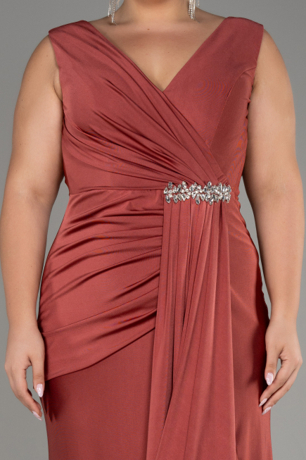 Robe Grande Taille Longue Marron clair ABU3737