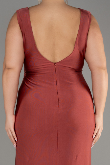 Robe Grande Taille Longue Marron clair ABU3737