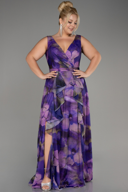 Robe De Soirée Grande Taille Longue Violet ABU4050