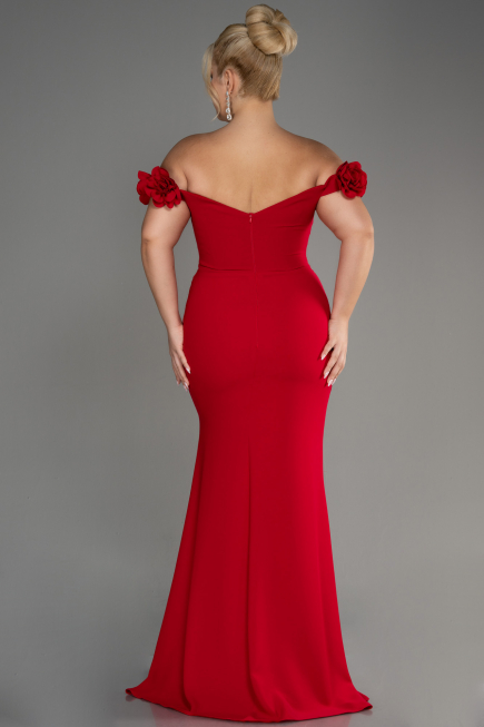 Robe De Graduation Grande Taille Longue Rouge ABU3946
