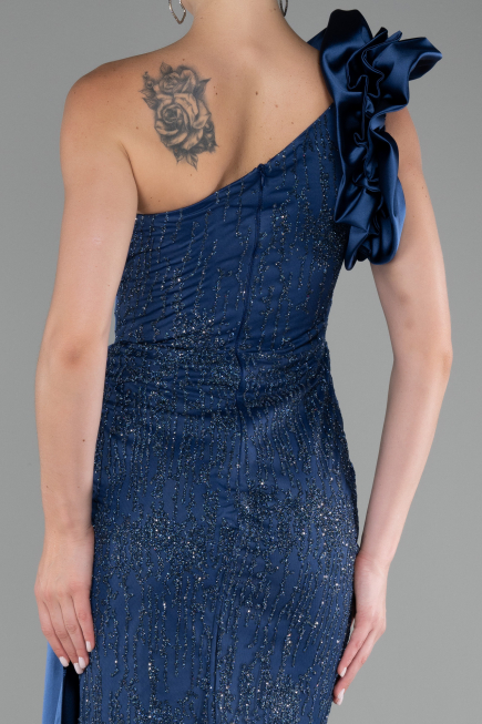 Robe de Soirée Longue Bleu Marine ABU4059