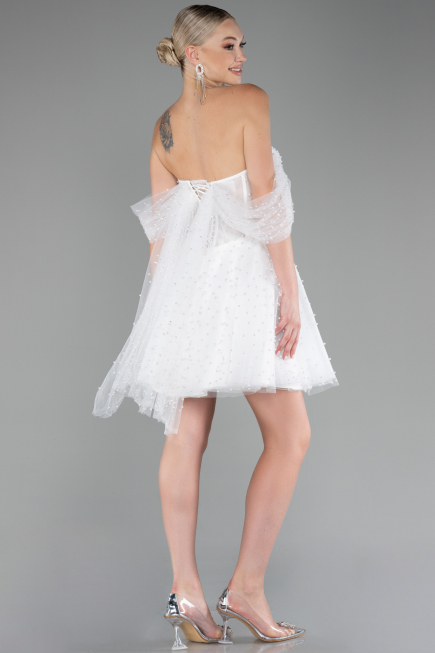 Robe de Fiançaille Mini Blanc ABK2109