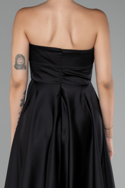 Robe de Cérémonie Courte Satin Noir ABK2111