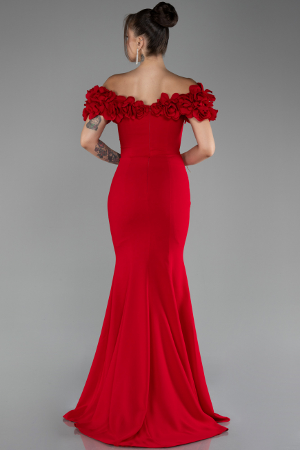Robe de Soirée Longue Rouge ABU4080