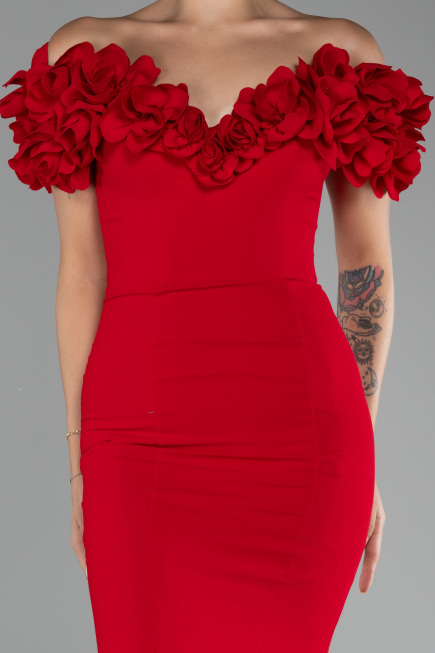 Robe de Soirée Longue Rouge ABU4080