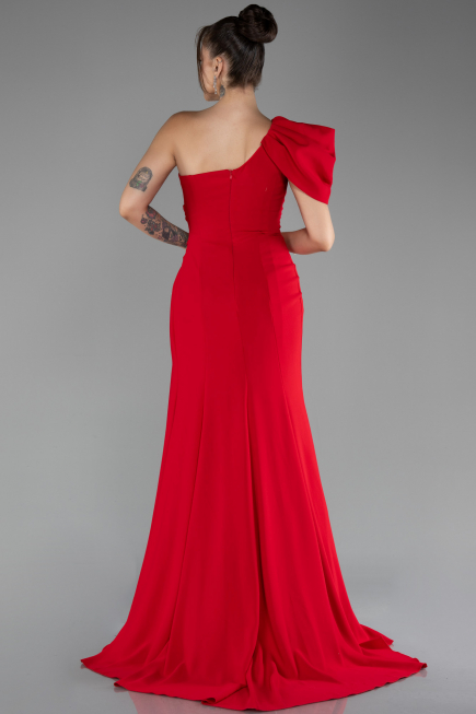 Robe Queue de Poisson Longue Mousseline Rouge ABU4091