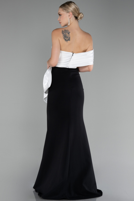 Robe Queue de Poisson Longue Noir-Blanc ABU4115