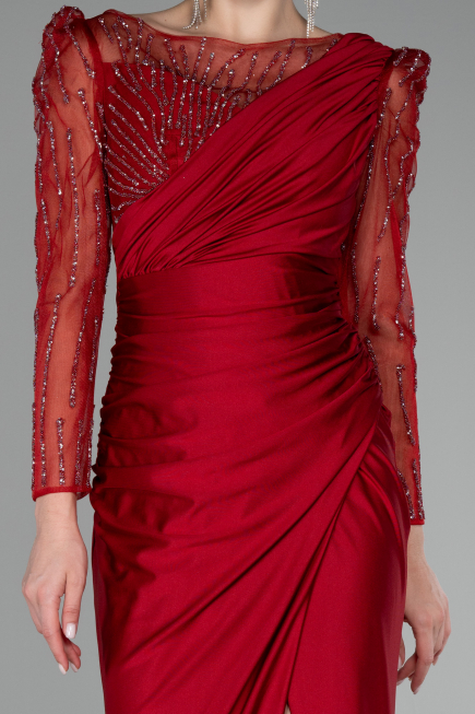 Robe de Soirée Longue Rouge ABU4117