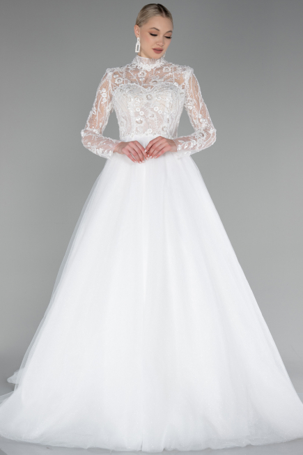Robes de Mariage Longue Blanc ABU4107