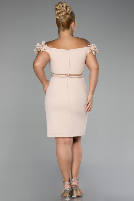Robe de Cérémonie Courte Beige ABK2120