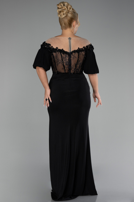Robe de Soirée Grande Taille Longue Noir ABU4100