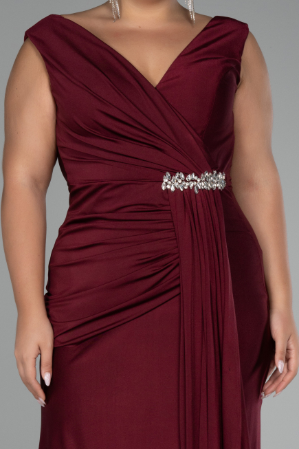 Robe Grande Taille Longue Prune ABU3737