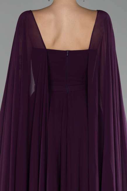 Robe de Soirée Longue Mousseline Violet ABU4158