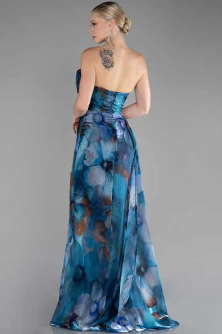 Robe de Soirée Longue Vert Pétrole ABU4169