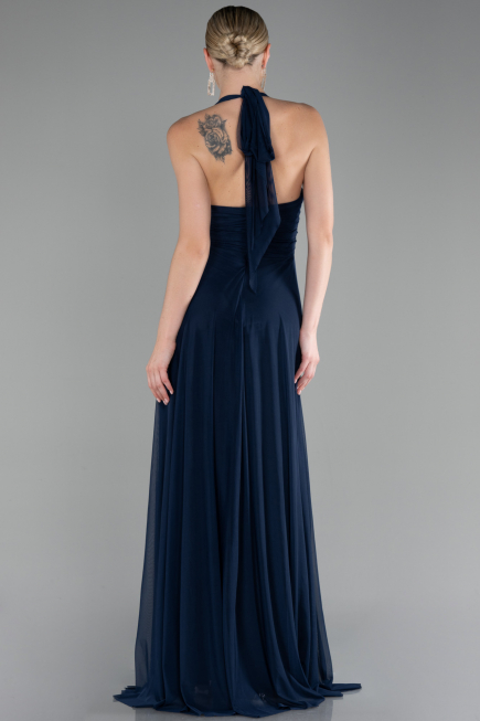 Robe de Soirée Longue Bleu Marine ABU4188