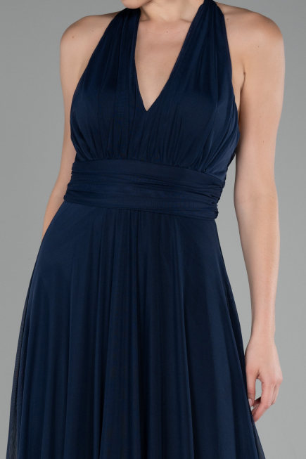 Robe de Soirée Longue Bleu Marine ABU4188